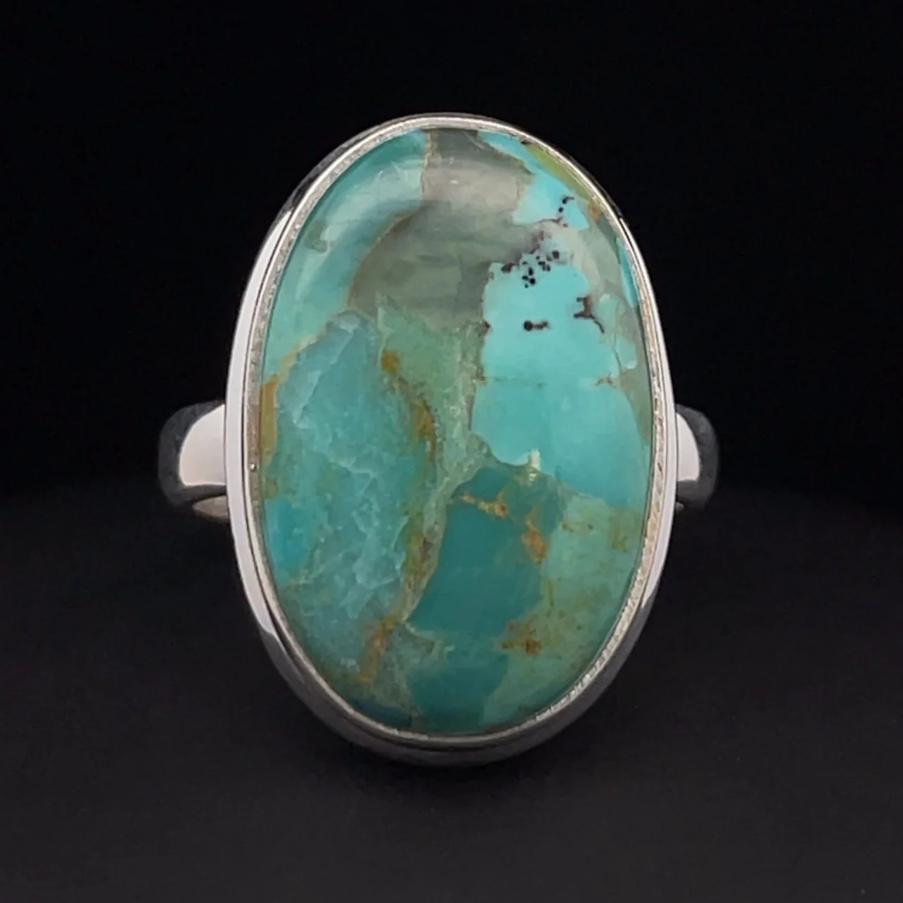 Sterling Silver Kingman Turquoise Ring Size 7