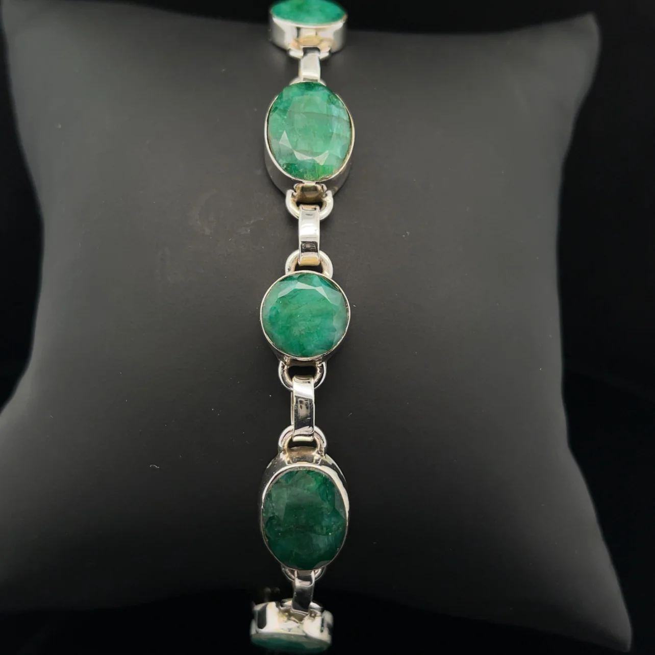Sterling Silver Emerald Bracelet - Image 2