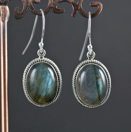 Sterling Silver Labradorite Earrings - Image 2