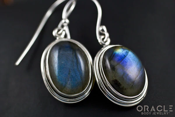 Sterling Silver Labradorite Earrings - Image 2