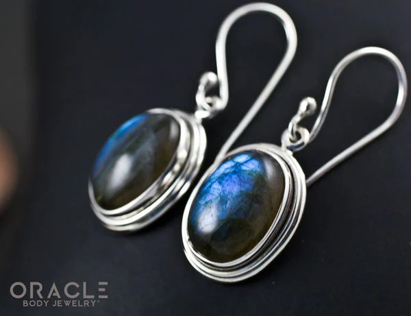 Sterling Silver Labradorite Earrings - Image 2