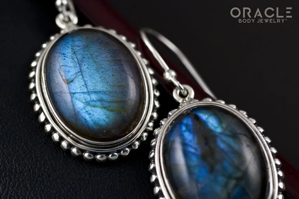 Sterling Silver Labradorite Earrings - Image 2