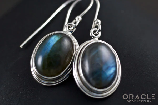 Sterling Silver Labradorite Earrings - Image 2