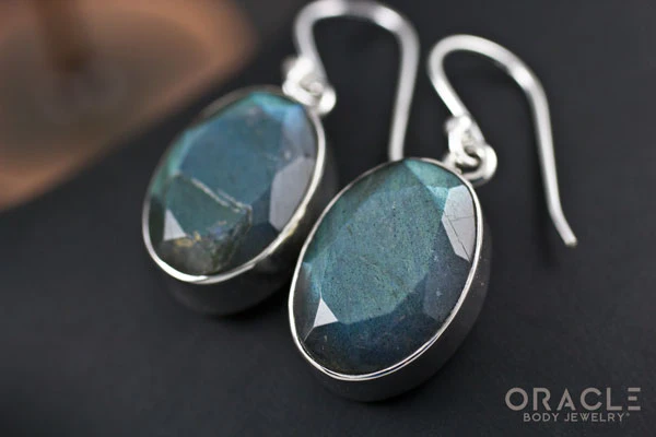 Sterling Silver Labradorite Earrings - Image 2