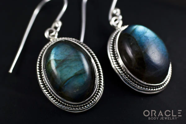Sterling Silver Labradorite Earrings - Image 2