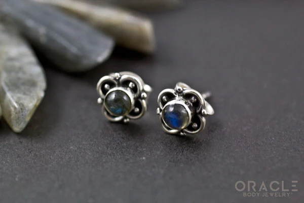Sterling Silver Labradorite Earrings - Image 2