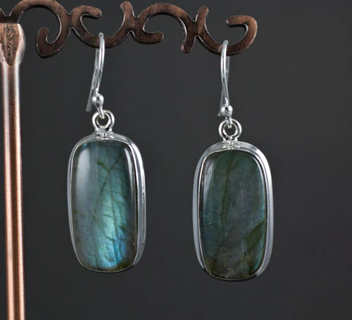 Sterling Silver Labradorite Earrings - Image 2