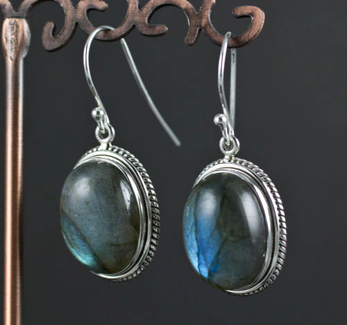 Sterling Silver Labradorite Earrings - Image 2