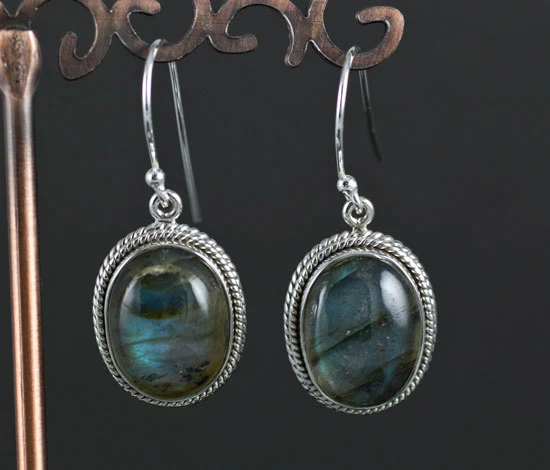 Sterling Silver Labradorite Earrings - Image 2