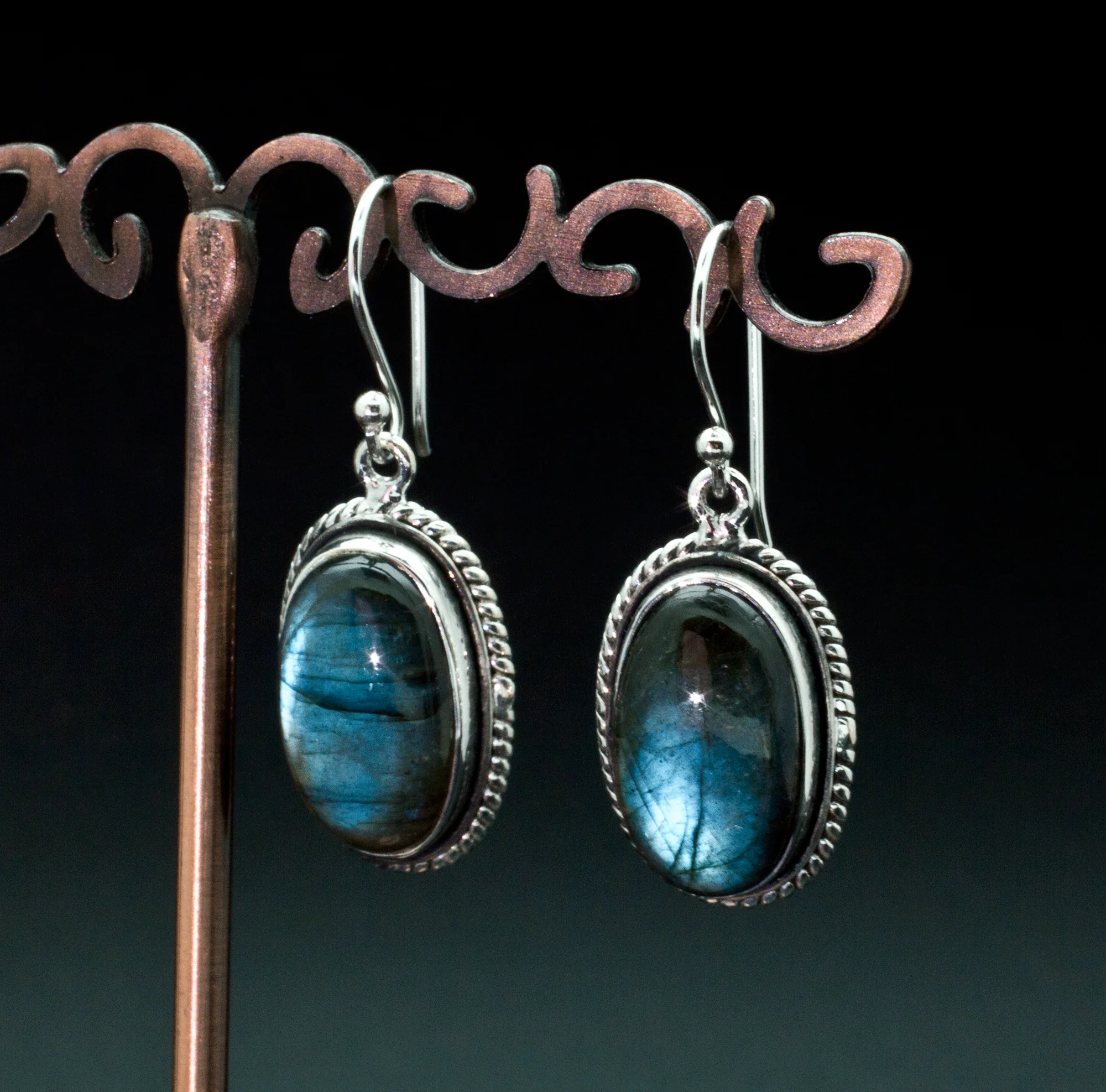 Sterling Silver Labradorite Earrings - Image 2