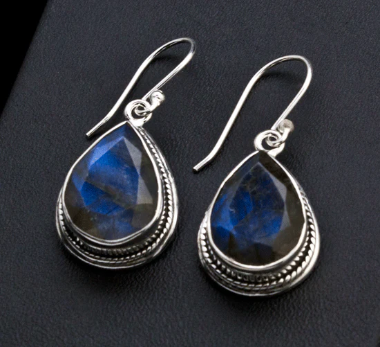 Sterling Silver Labradorite Earrings - Image 2