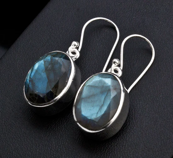 Sterling Silver Labradorite Earrings - Image 2