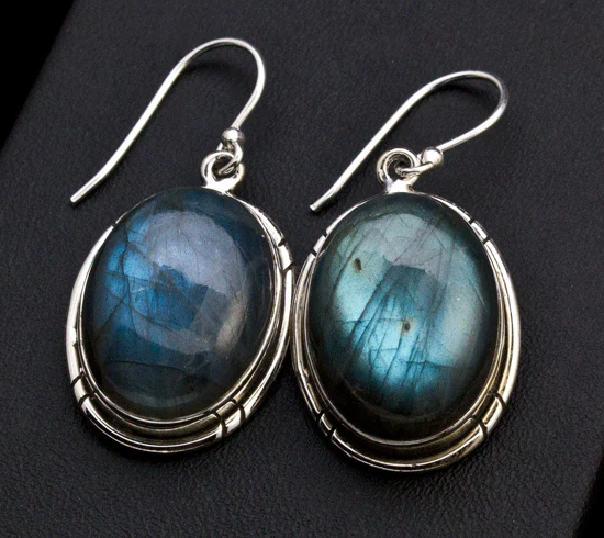 Sterling Silver Labradorite Earrings - Image 2