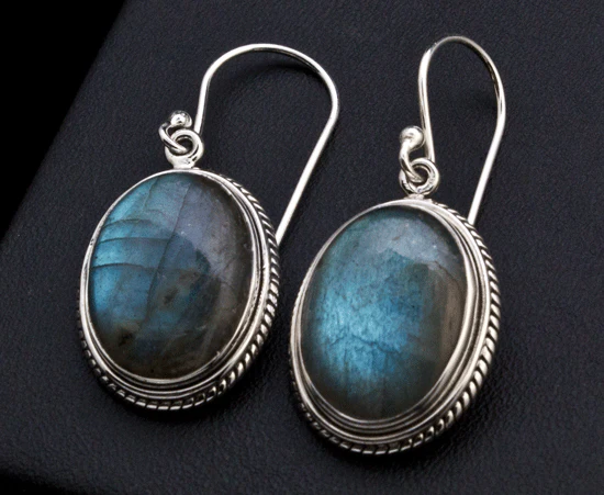 Sterling Silver Labradorite Earrings - Image 2