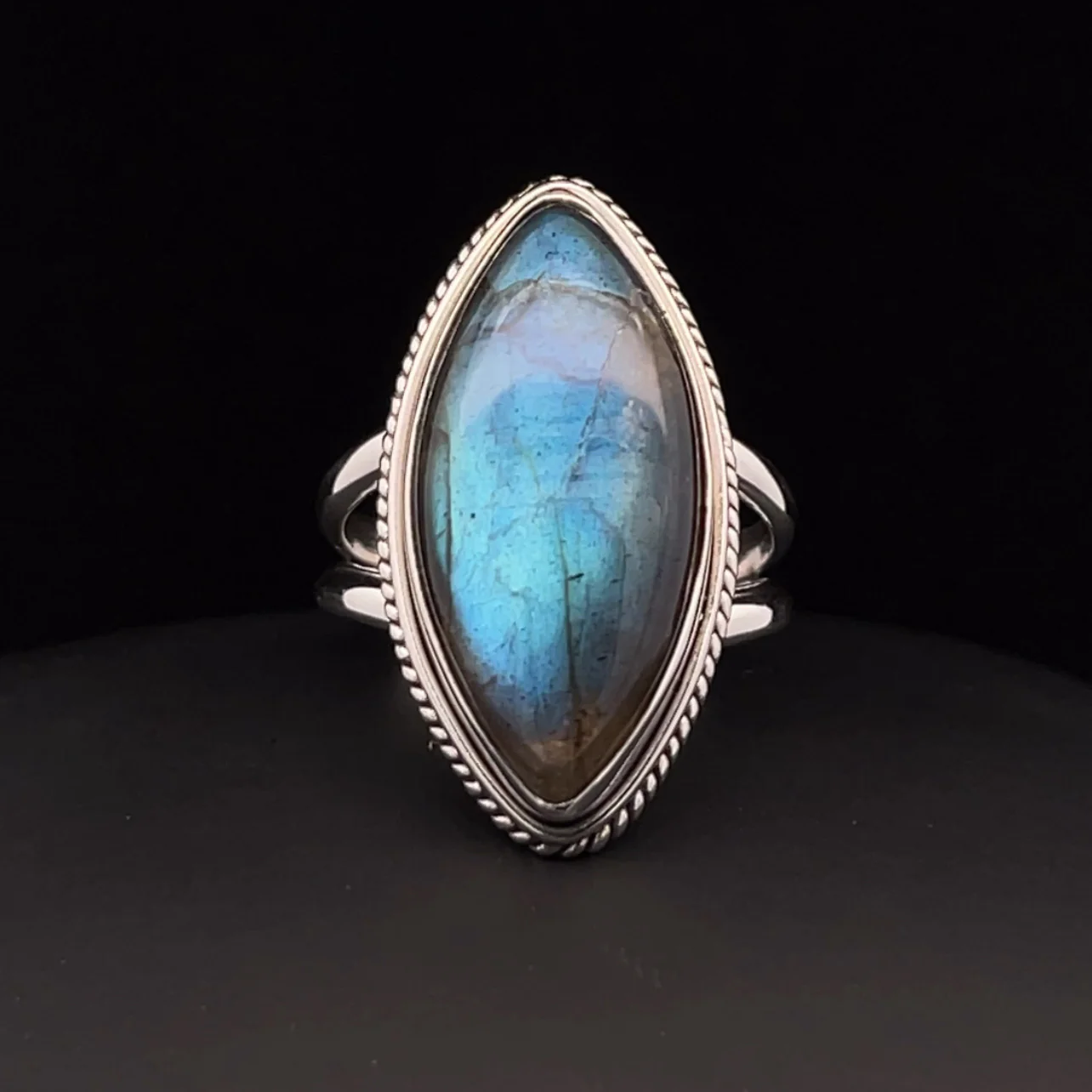 Sterling Silver Labradorite Ring Size 8