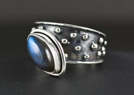 Sterling Silver Labradorite Ring Size 6.5 - Image 2