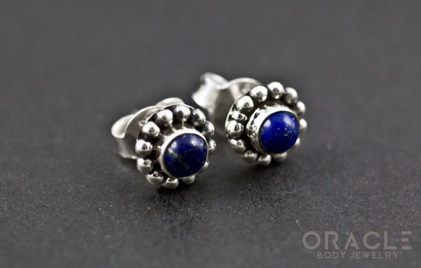 Sterling Silver Lapis Earrings - Image 2