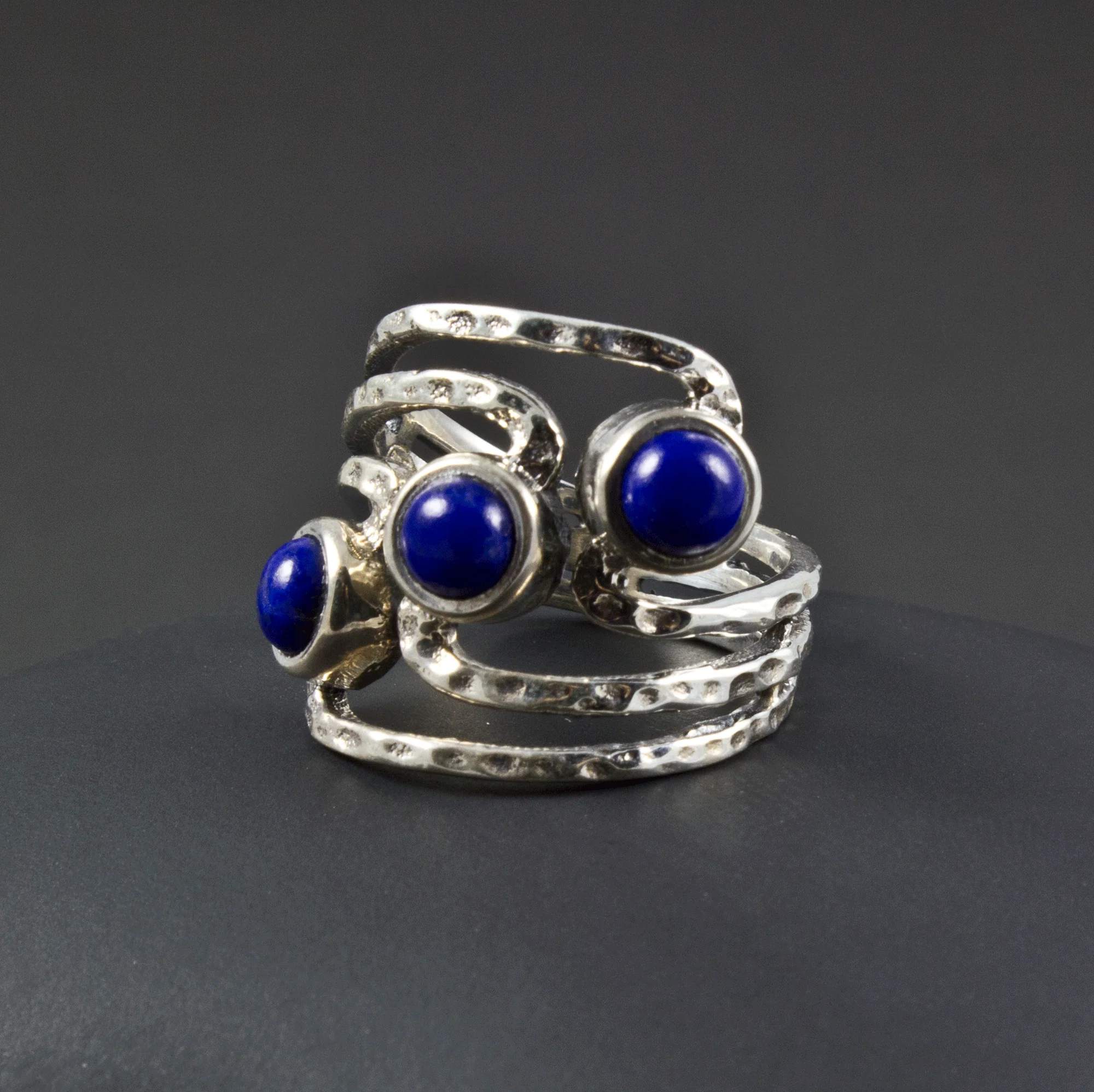 Sterling Silver Lapis Ring Size 7 - Image 2