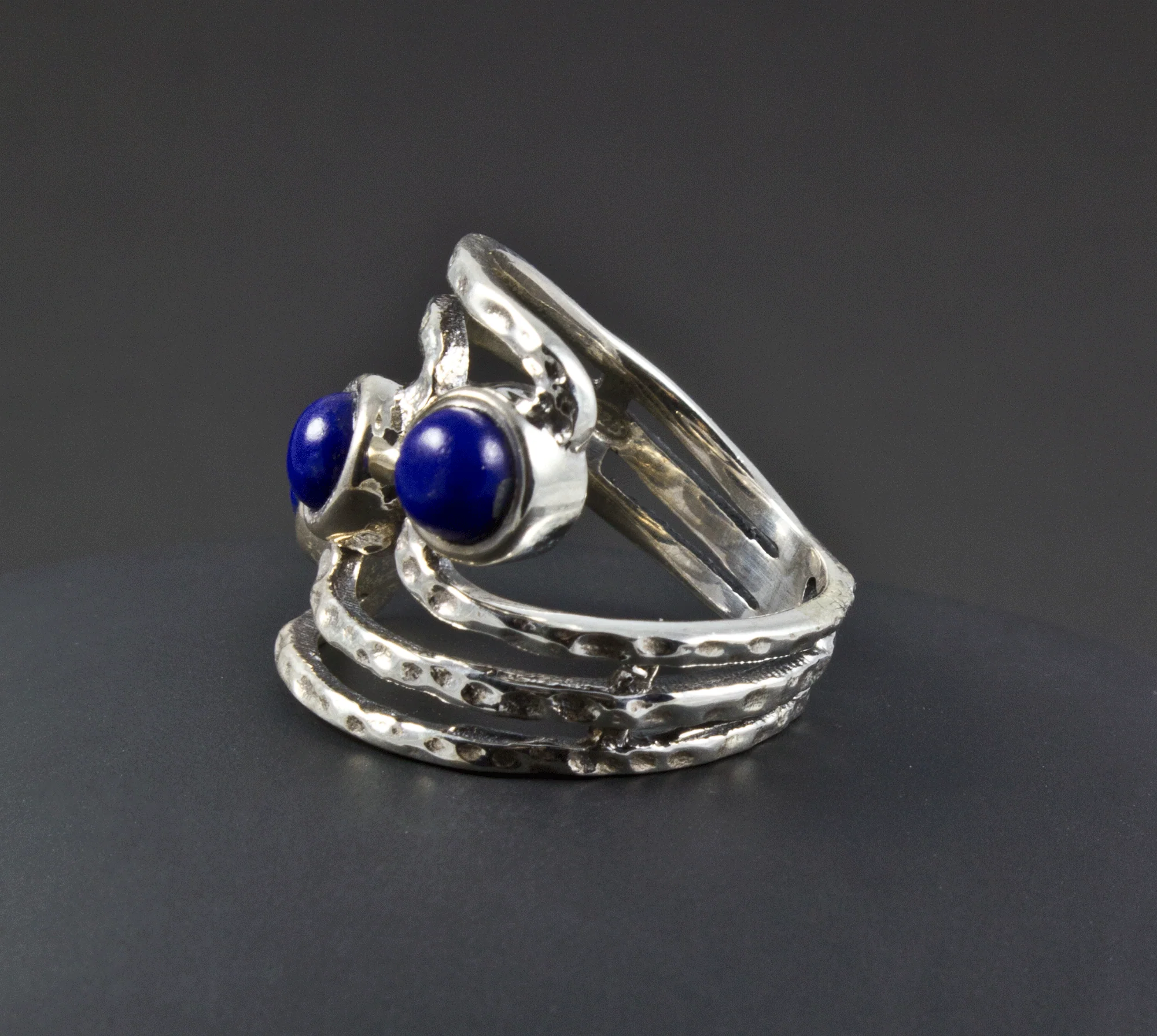 Sterling Silver Lapis Ring Size 7 - Image 3