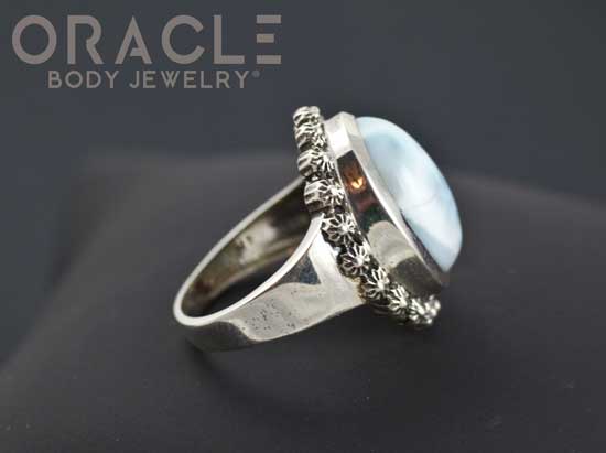 Sterling Silver Larimar Ring Size 7 - Image 3