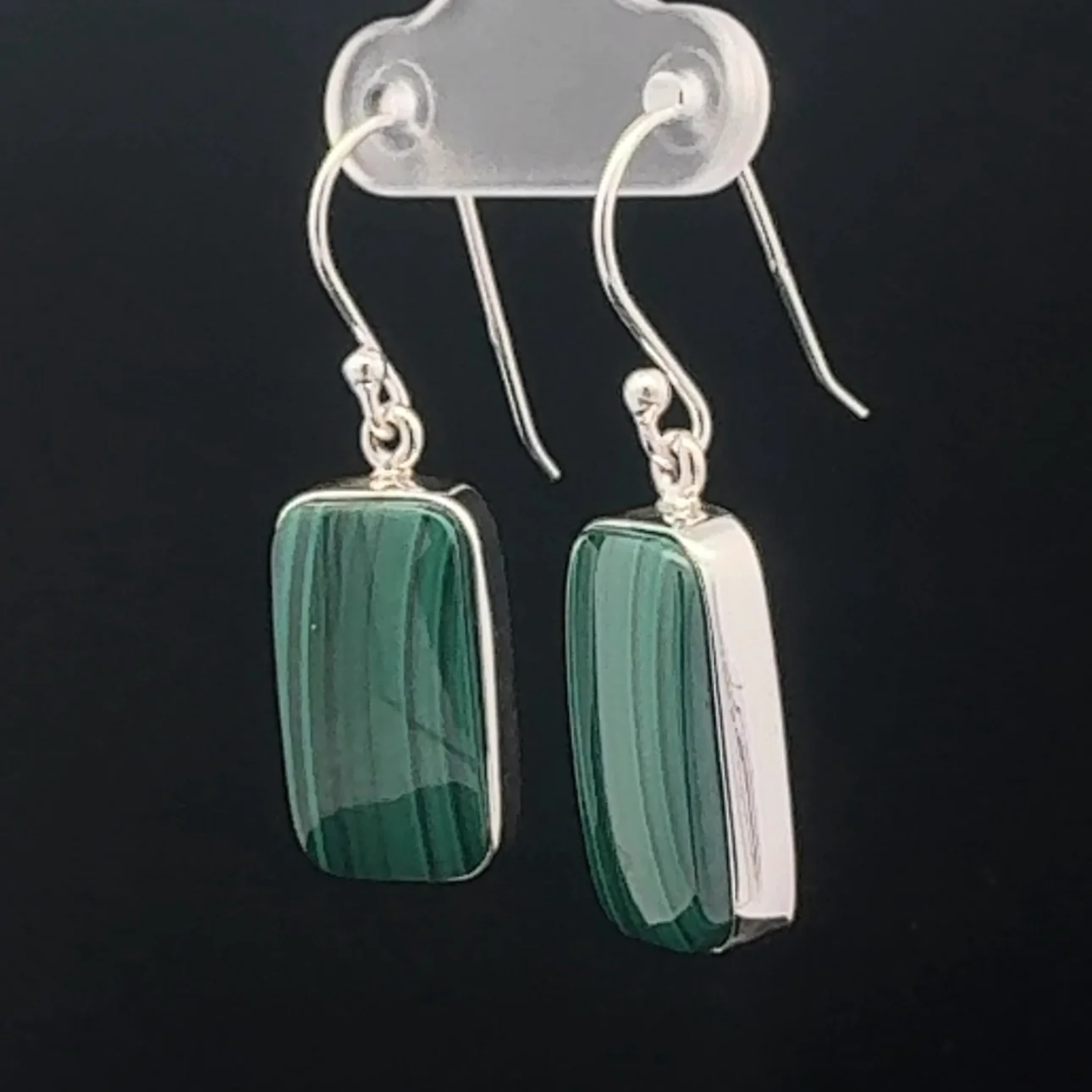 Sterling Silver Malachite Earrings - Image 3