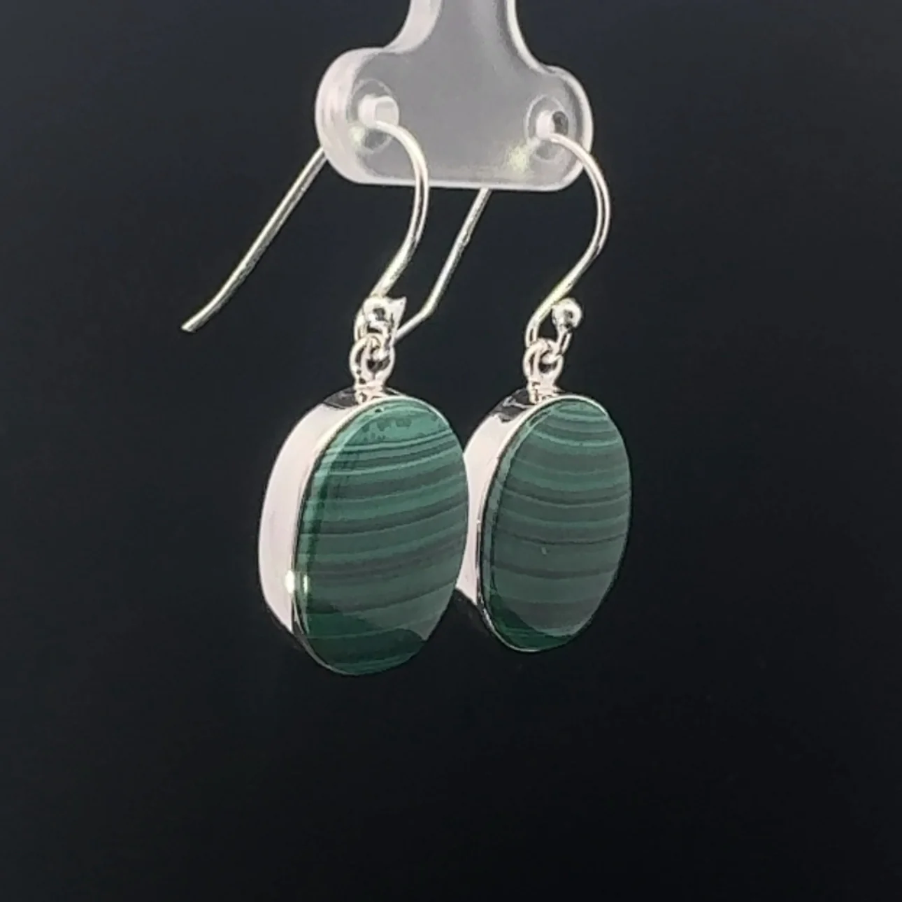 Sterling Silver Malachite Earrings - Image 2