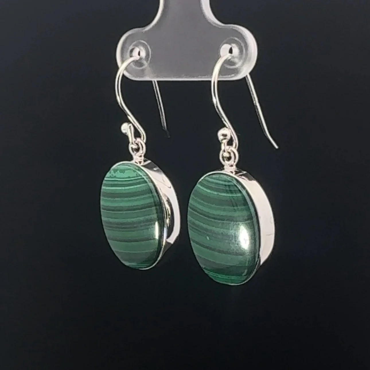 Sterling Silver Malachite Earrings - Image 3