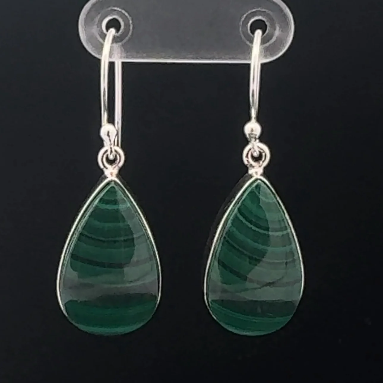 Sterling Silver Malachite Earrings