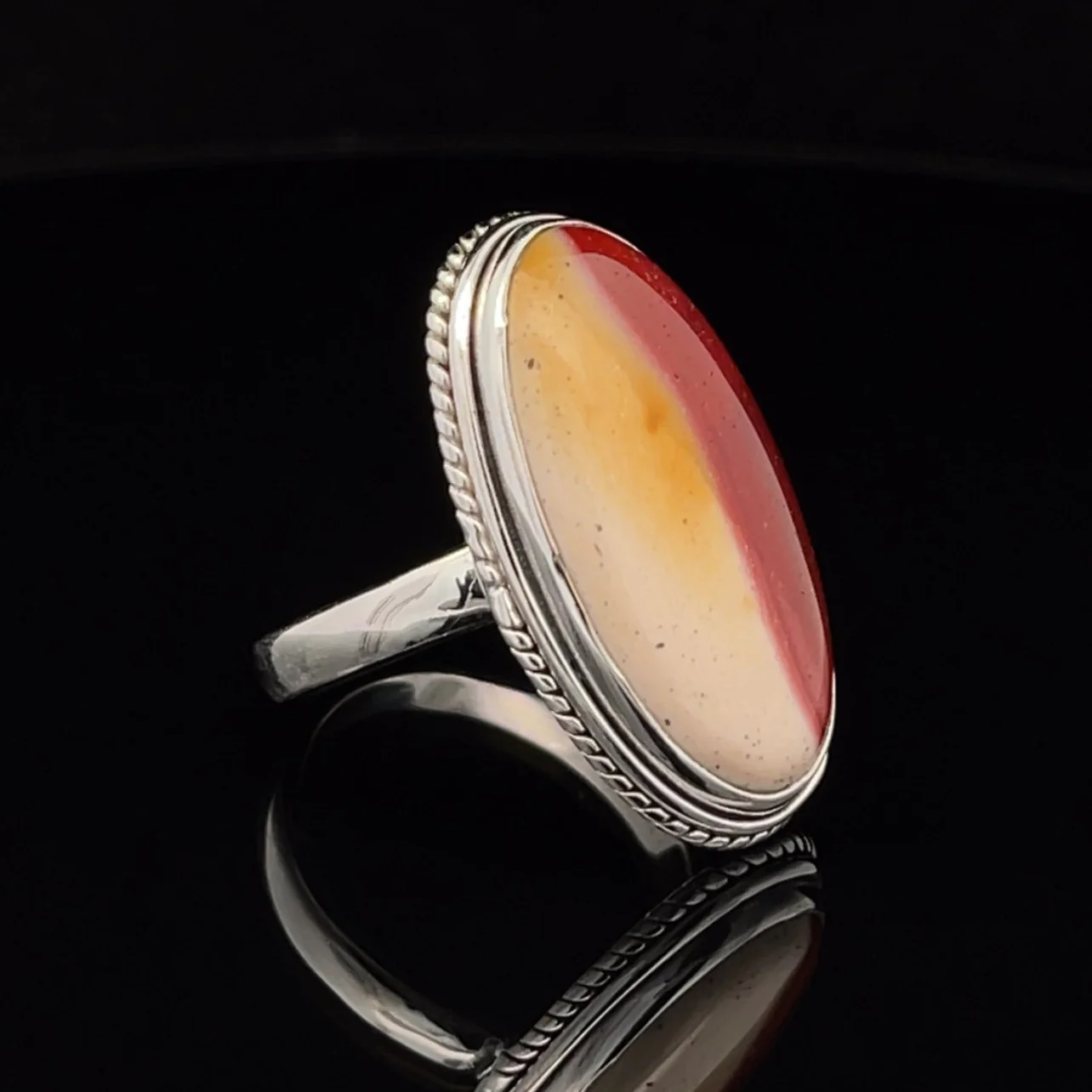 Sterling Silver Mookaite Ring Size 10 - Image 2
