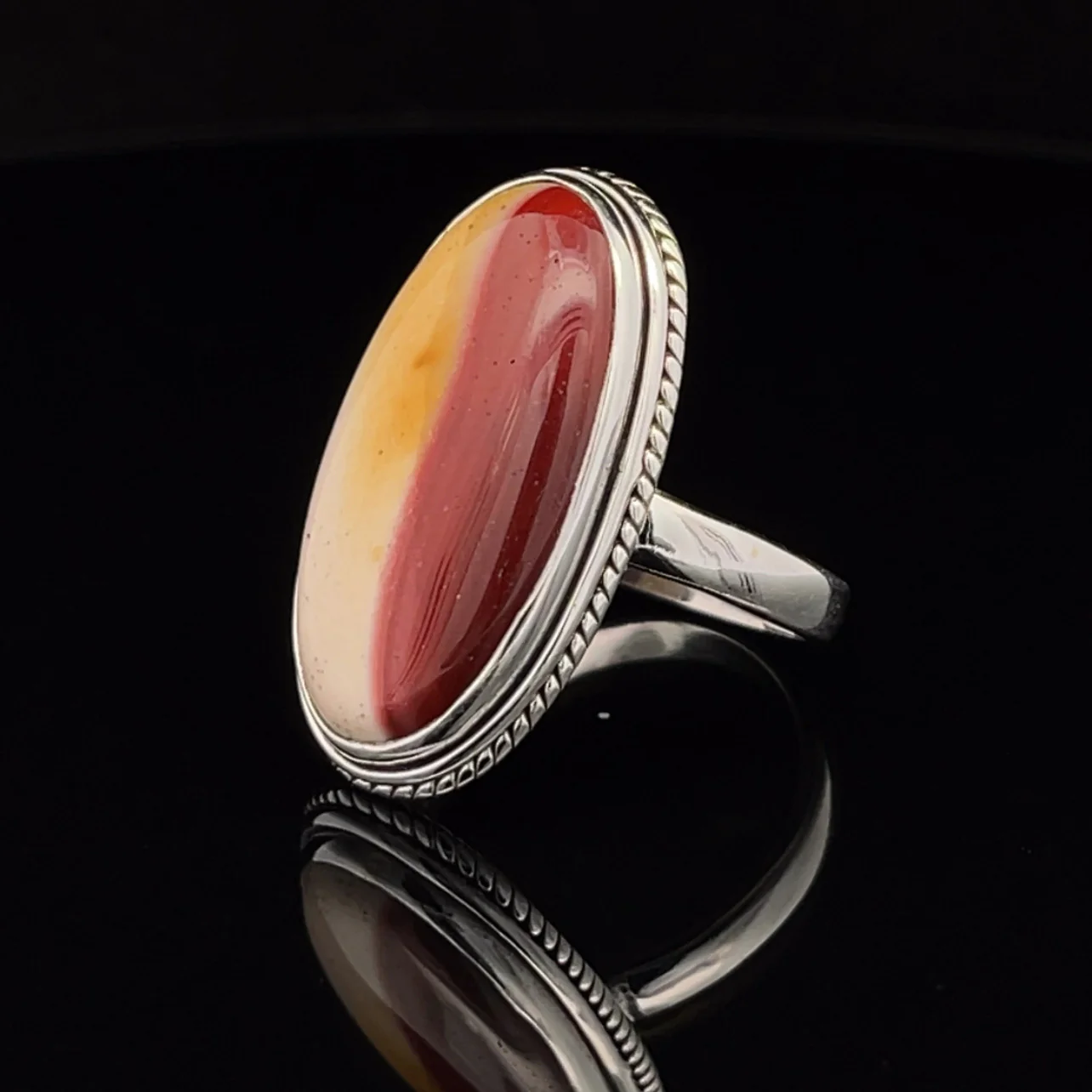 Sterling Silver Mookaite Ring Size 10 - Image 3