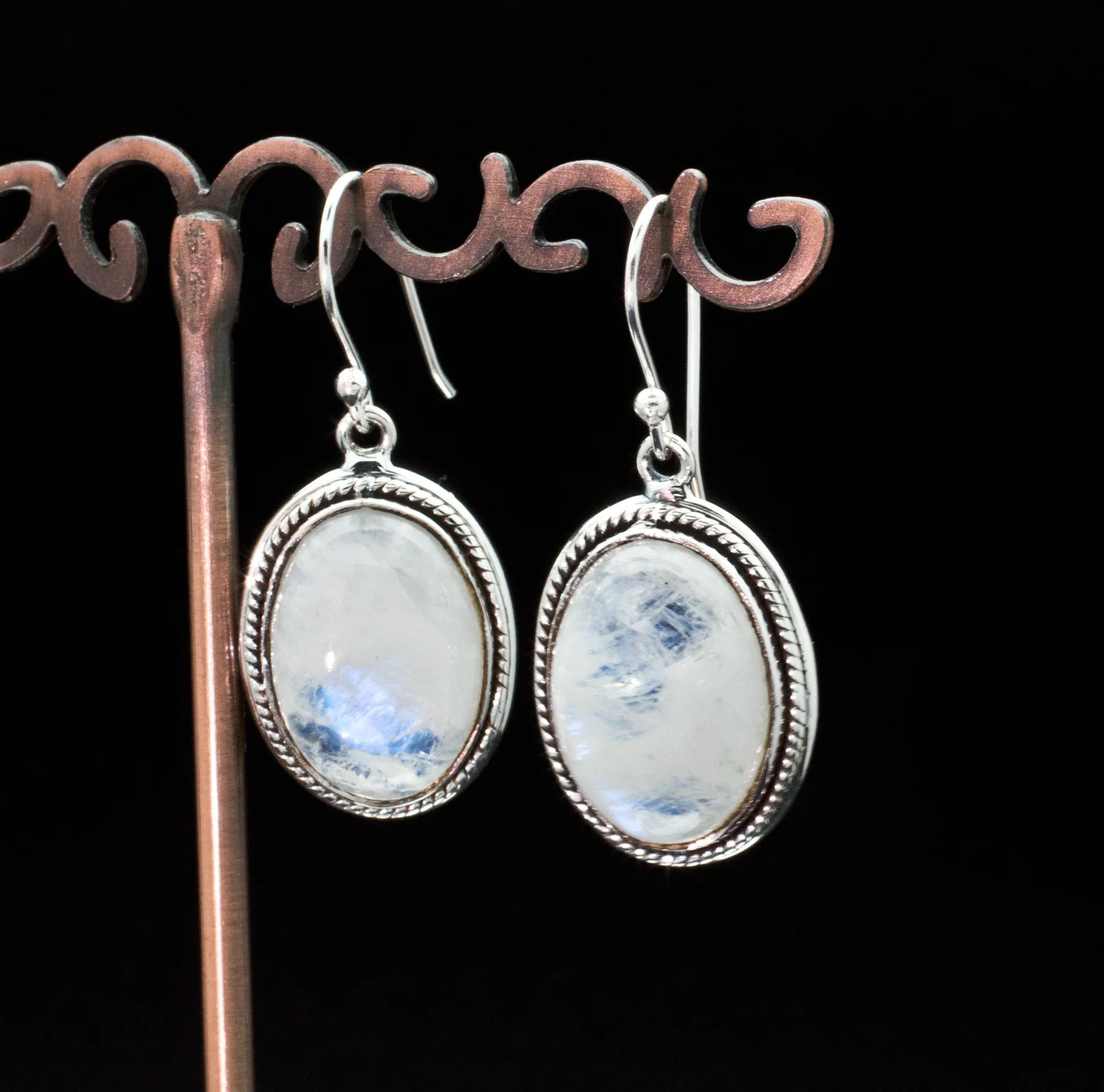 Sterling Silver Moonstone Earrings - Image 2