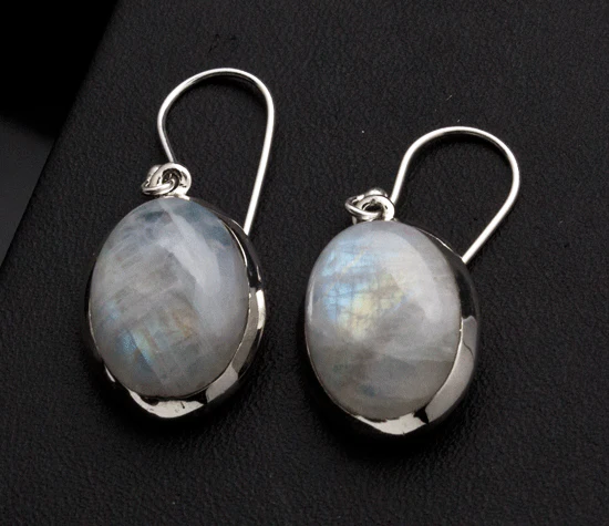 Sterling Silver Moonstone Earrings - Image 2