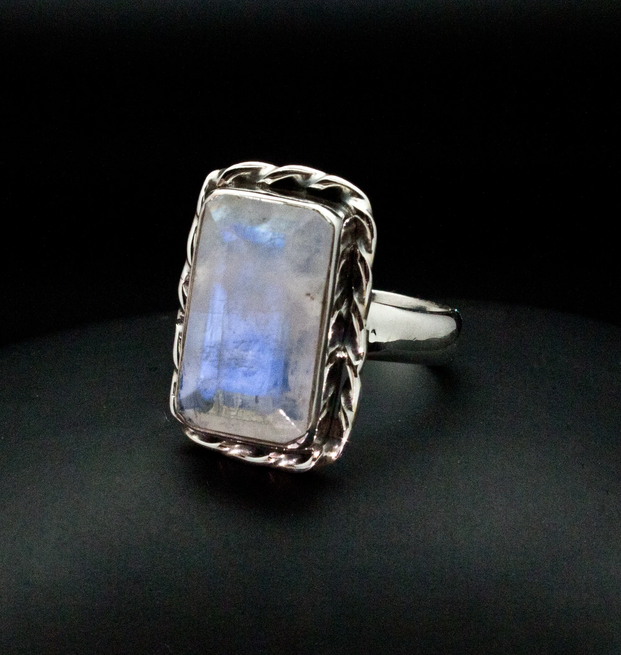 Sterling Silver Moonstone Ring Size 7