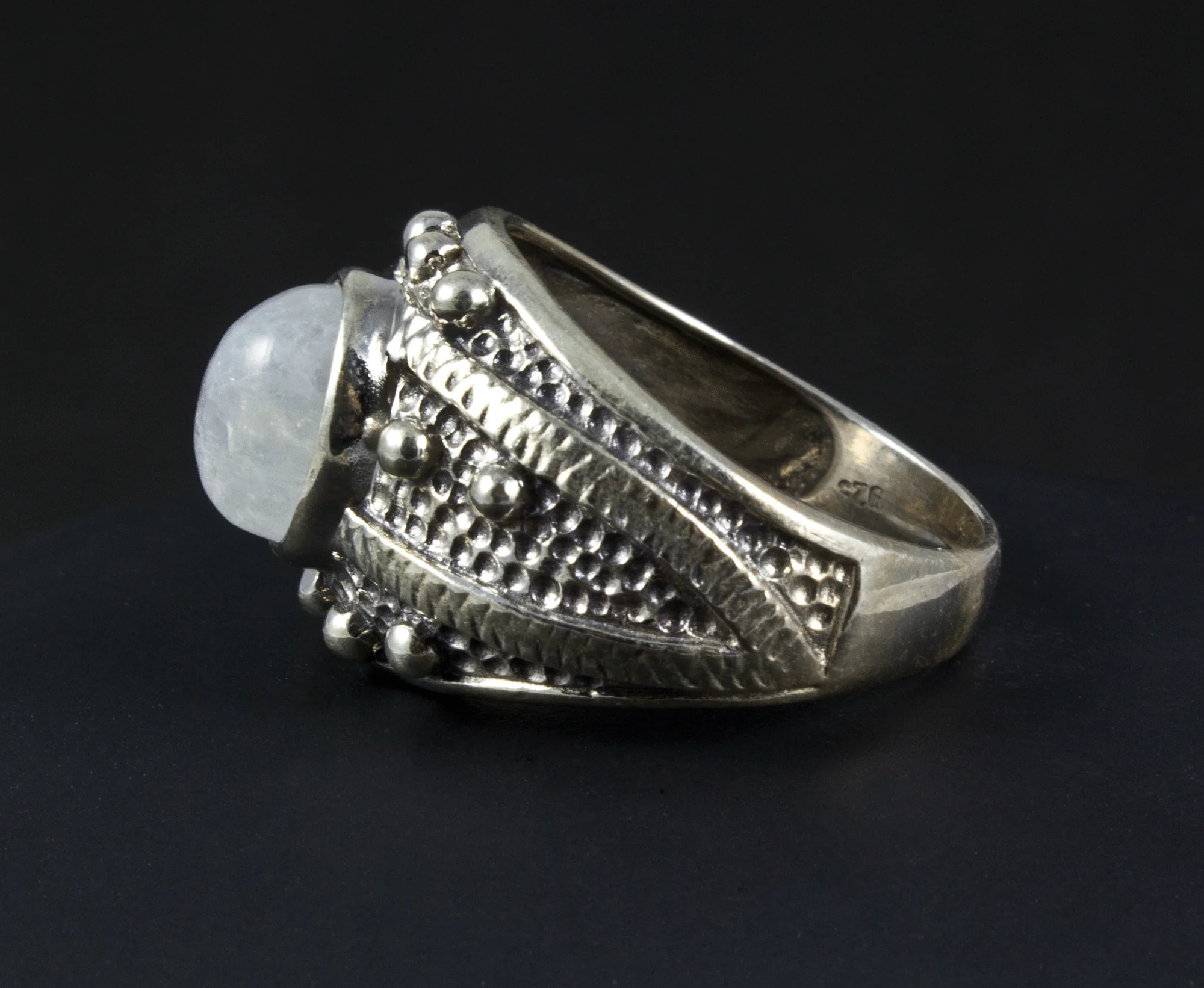 Sterling Silver Moonstone Ring Size 10 - Image 3