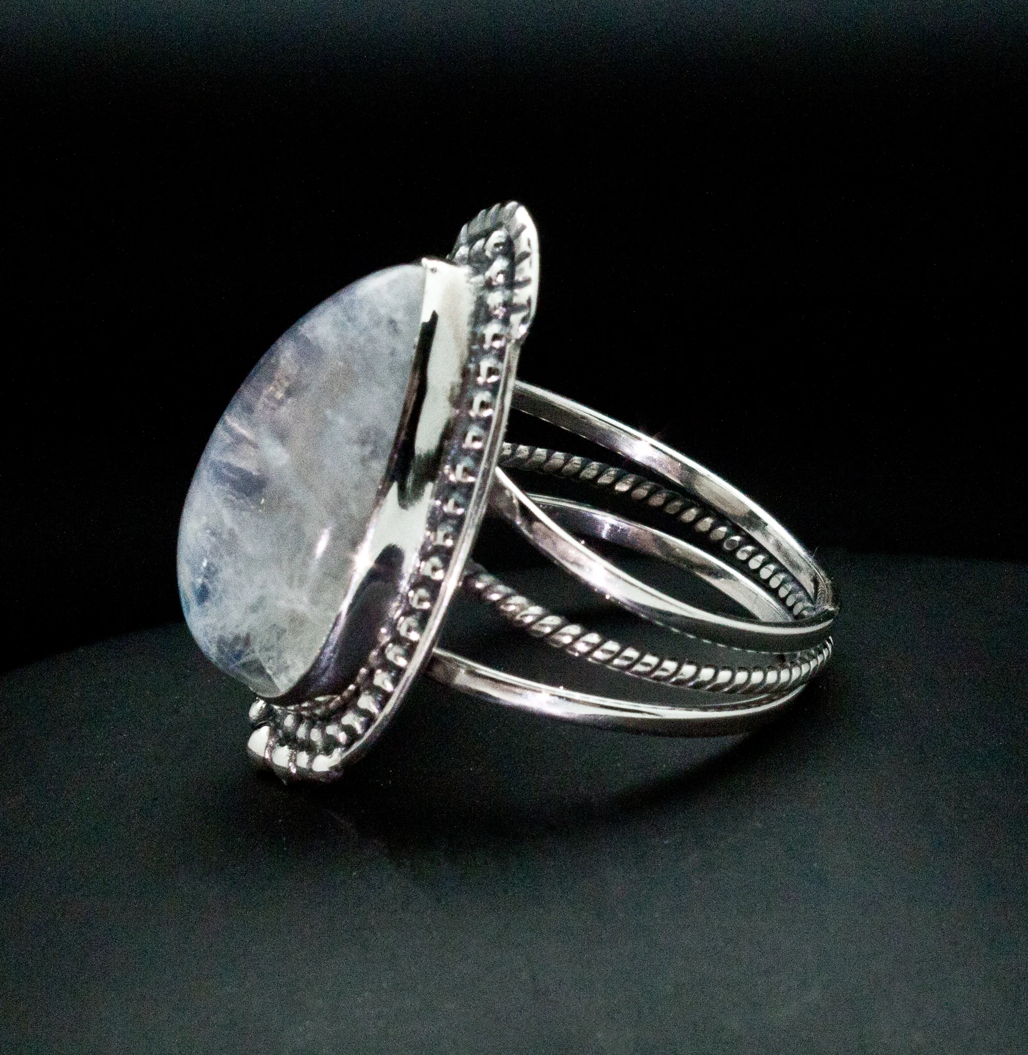 Sterling Silver Moonstone Ring Size 9.5 - Image 3