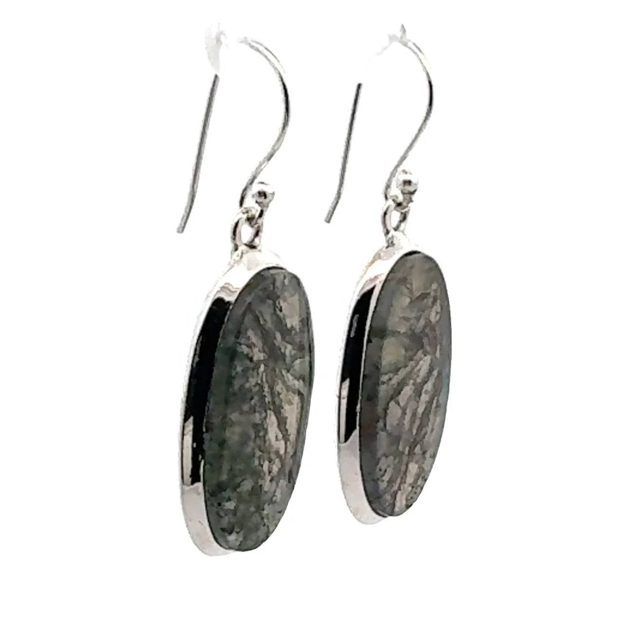 Sterling Silver Moss Agate Earrings - Image 2