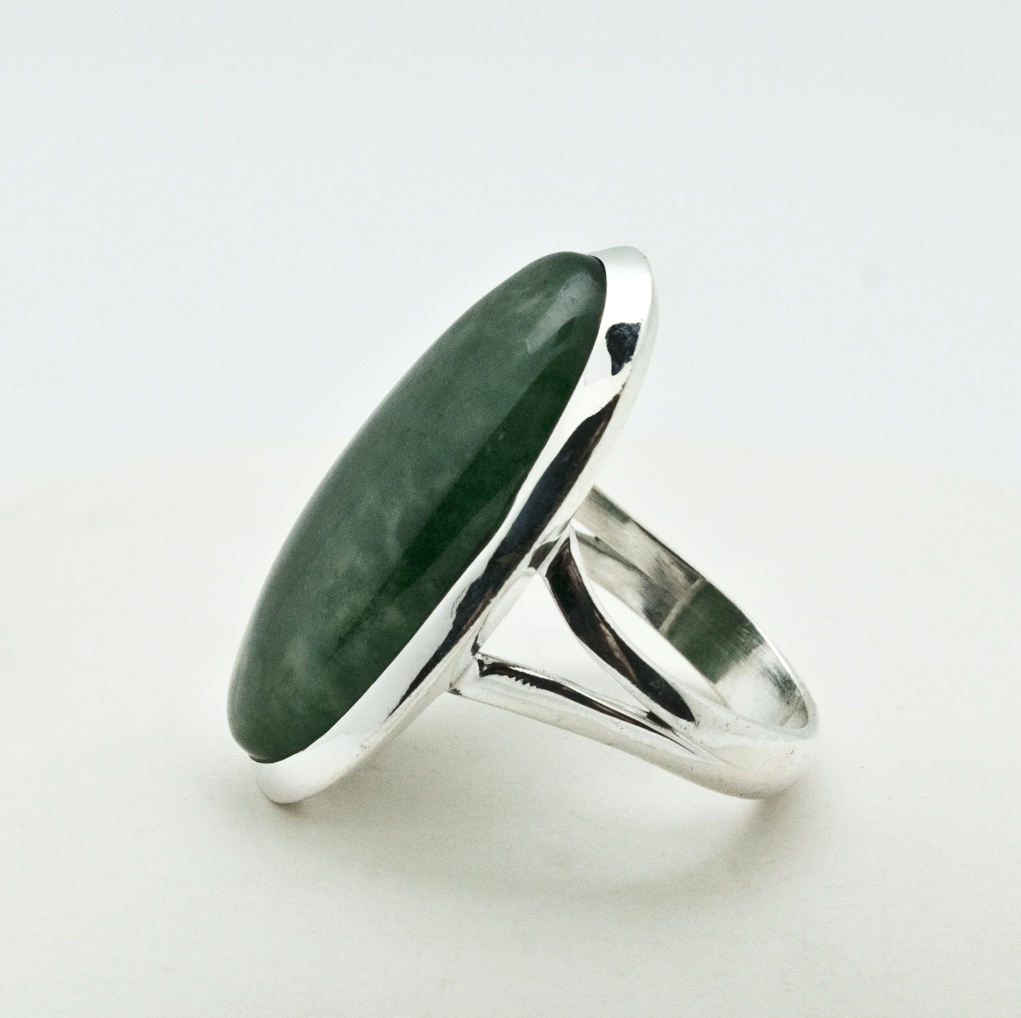 Sterling Silver Moss Agate Ring Size 7 - Image 3
