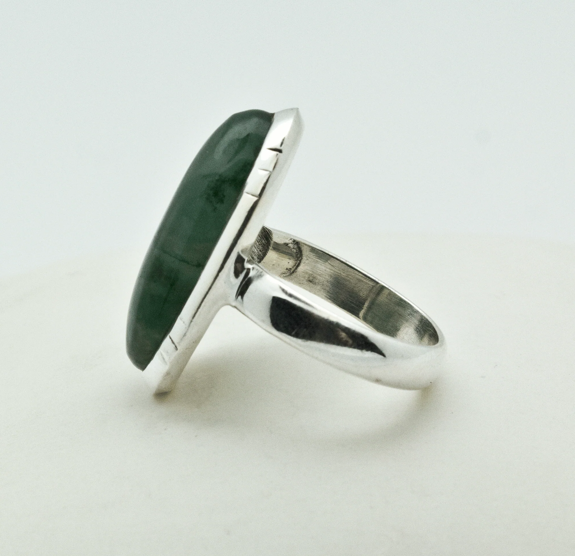 Sterling Silver Moss Agate Ring Size 5 - Image 3