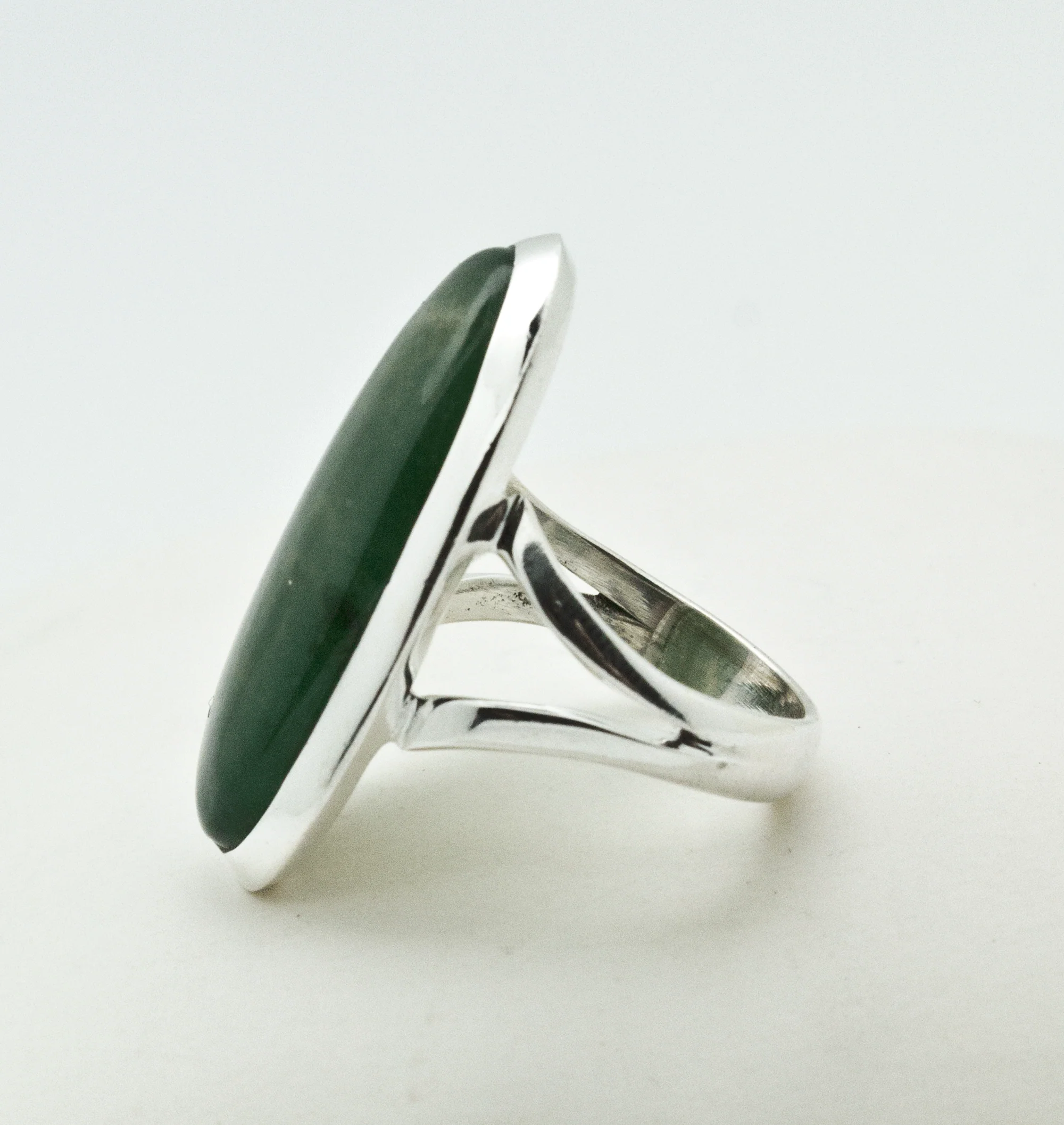 Sterling Silver Moss Agate Ring Size 6 - Image 3