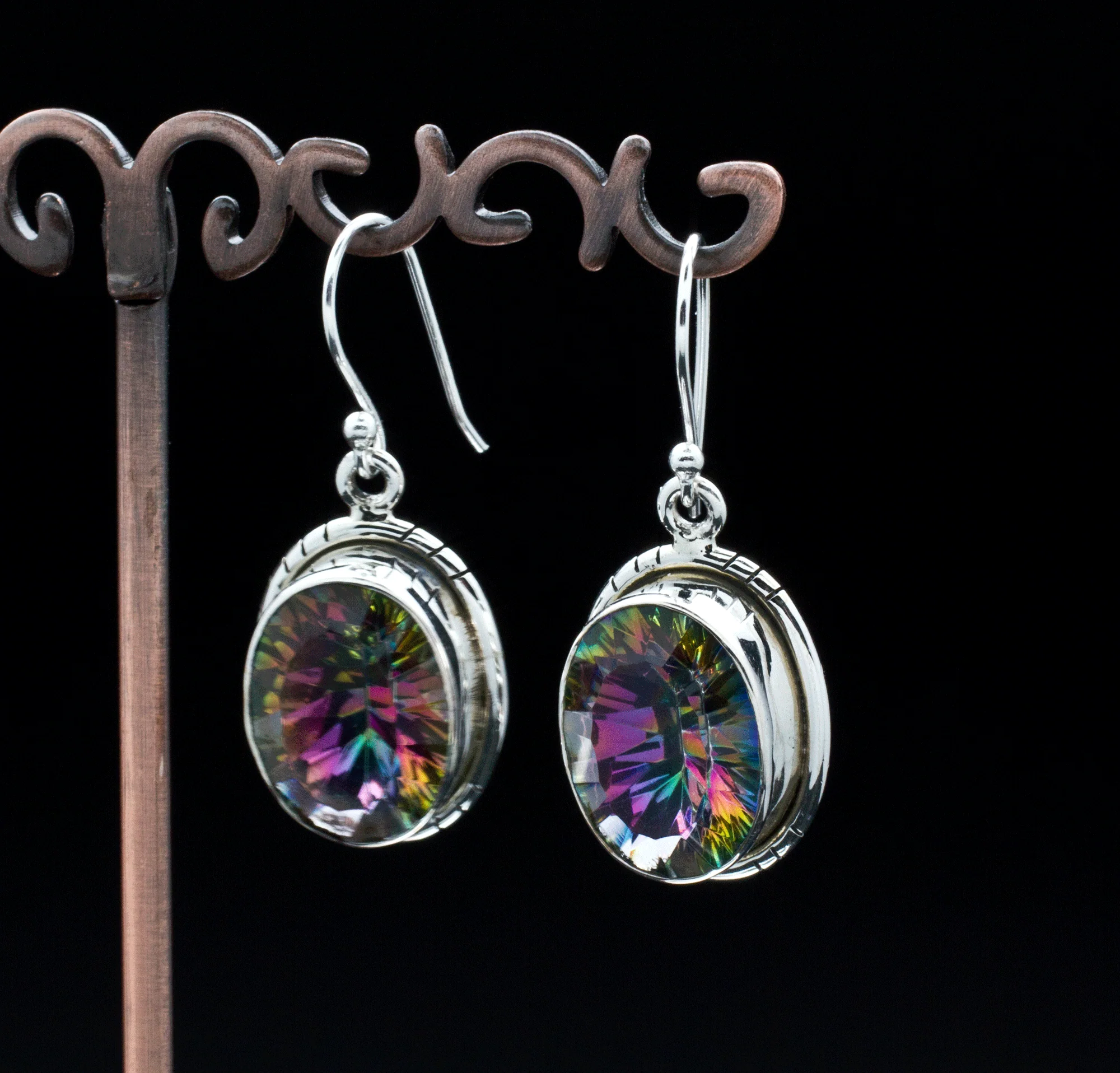 Sterling Silver Mystic Topaz Earrings - Image 2