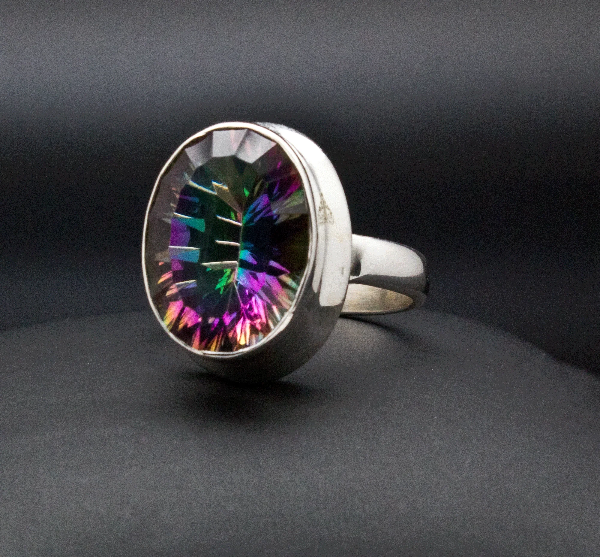 Sterling Silver Mystic Topaz Ring Size 7 - Image 2