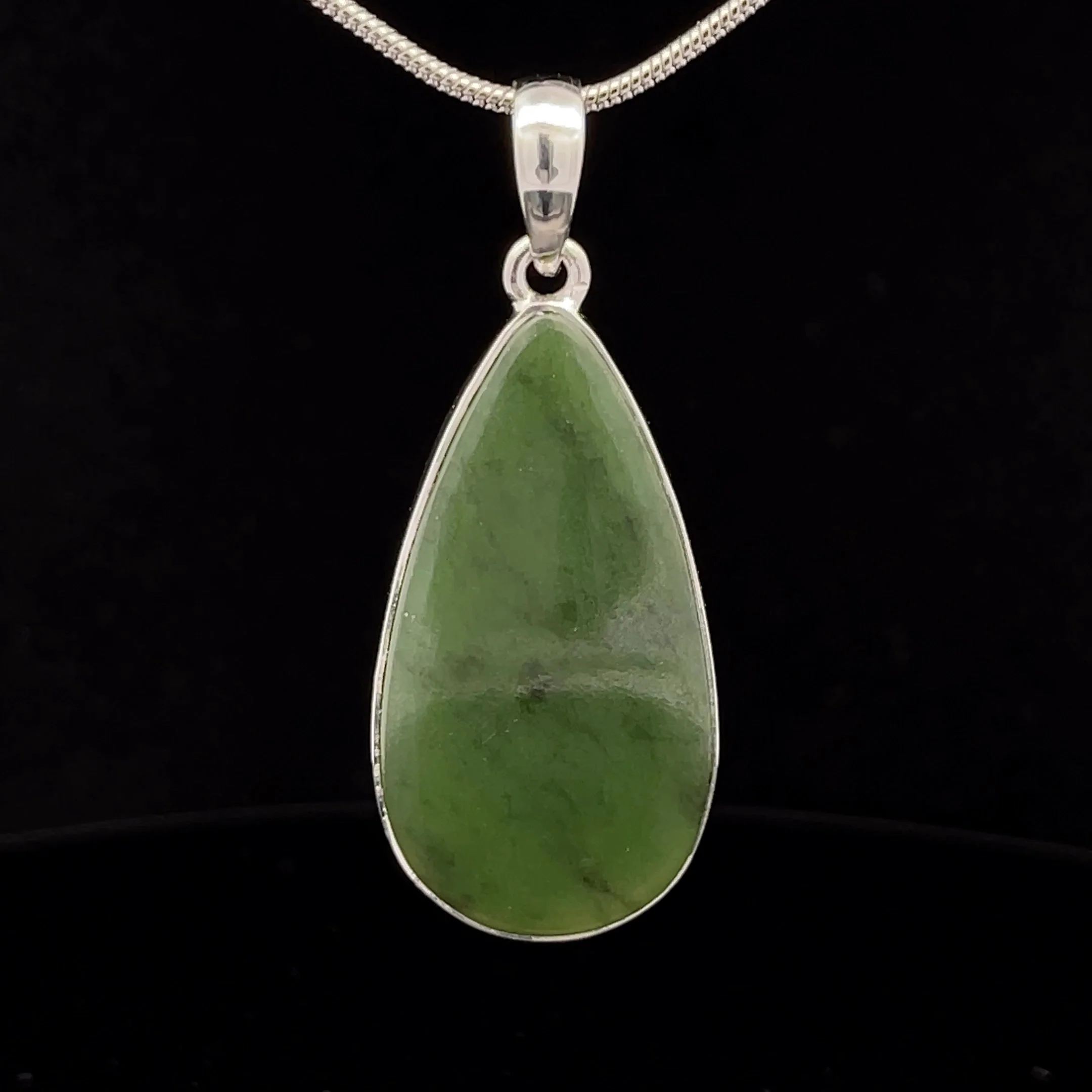 Sterling Silver Nephrite Jade Pendant