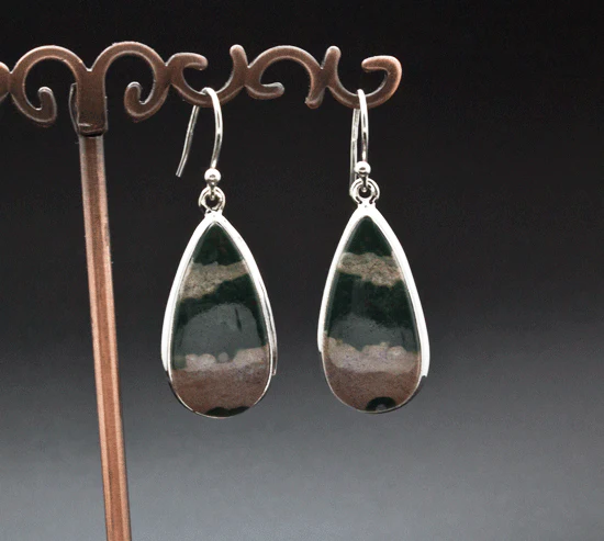 Sterling Silver Ocean Jasper Earrings