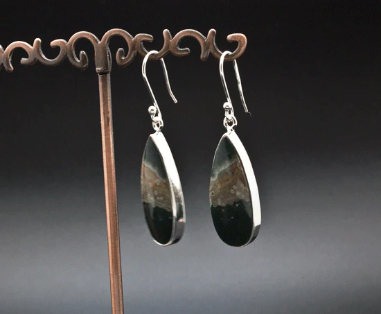Sterling Silver Ocean Jasper Earrings - Image 2