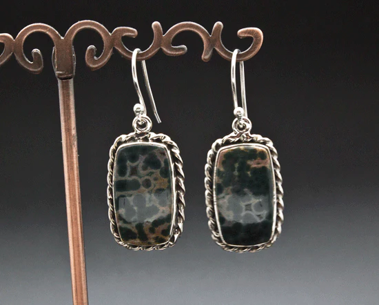 Sterling Silver Ocean Jasper Earrings