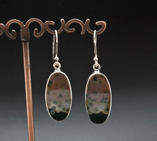 Sterling Silver Ocean Jasper Earrings