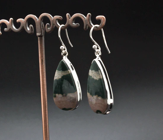 Sterling Silver Ocean Jasper Earrings - Image 2