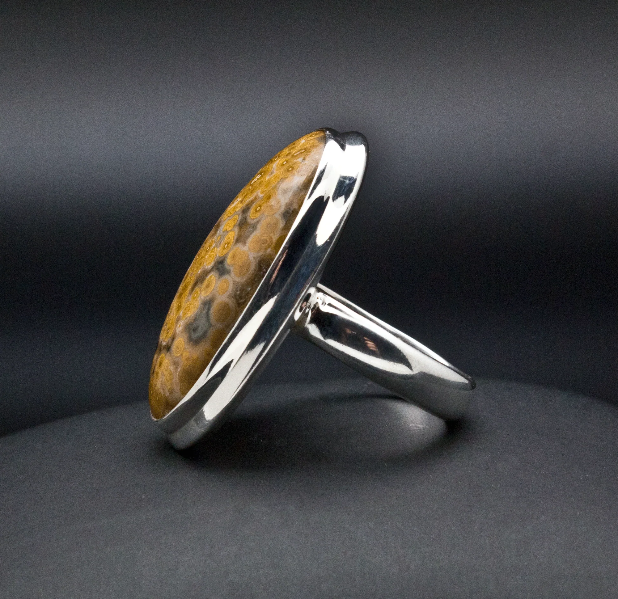 Sterling Silver Ocean Jasper Ring Size 6.5 - Image 3