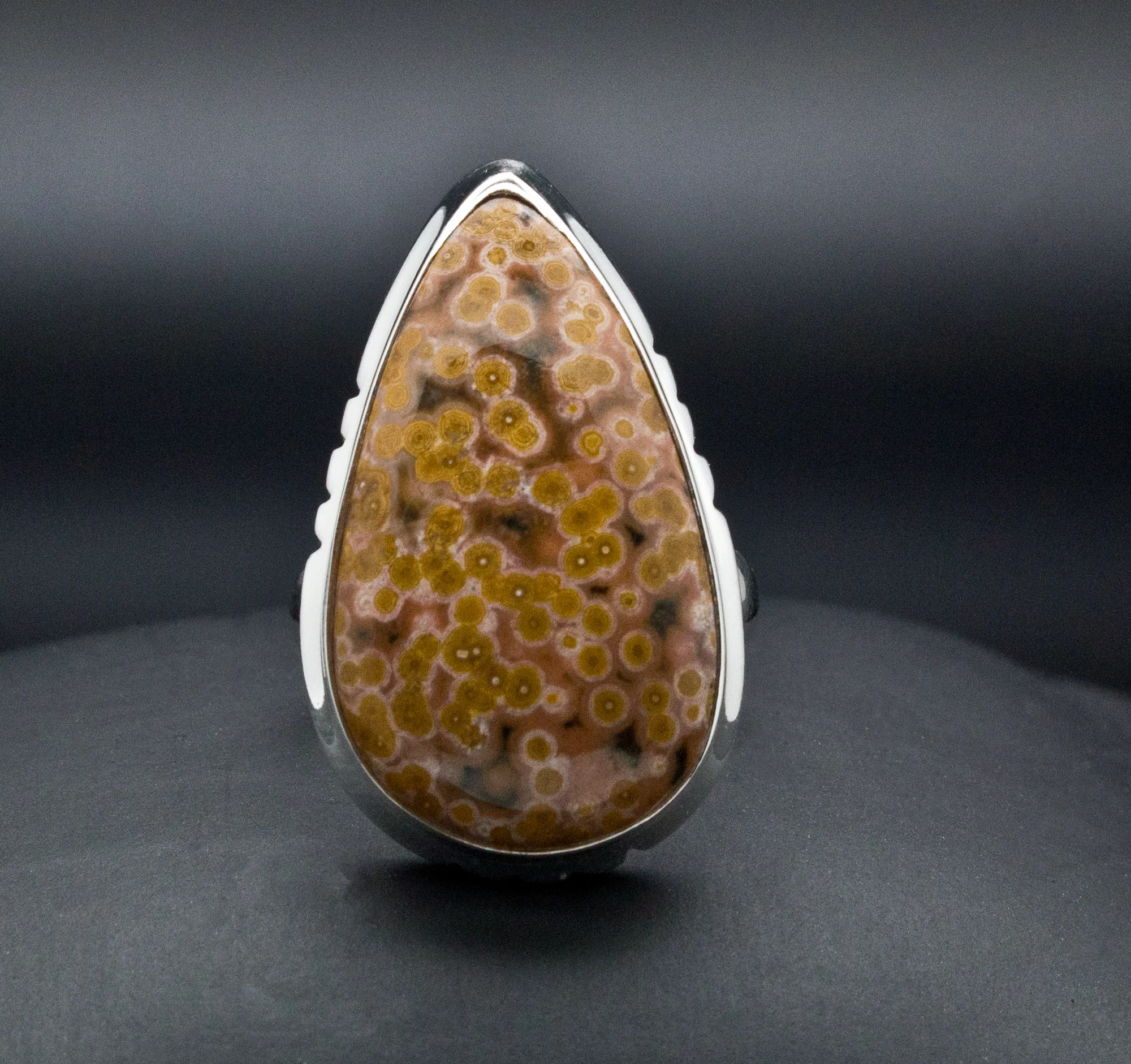 Sterling Silver Ocean Jasper Ring Size 6.5 - Image 2
