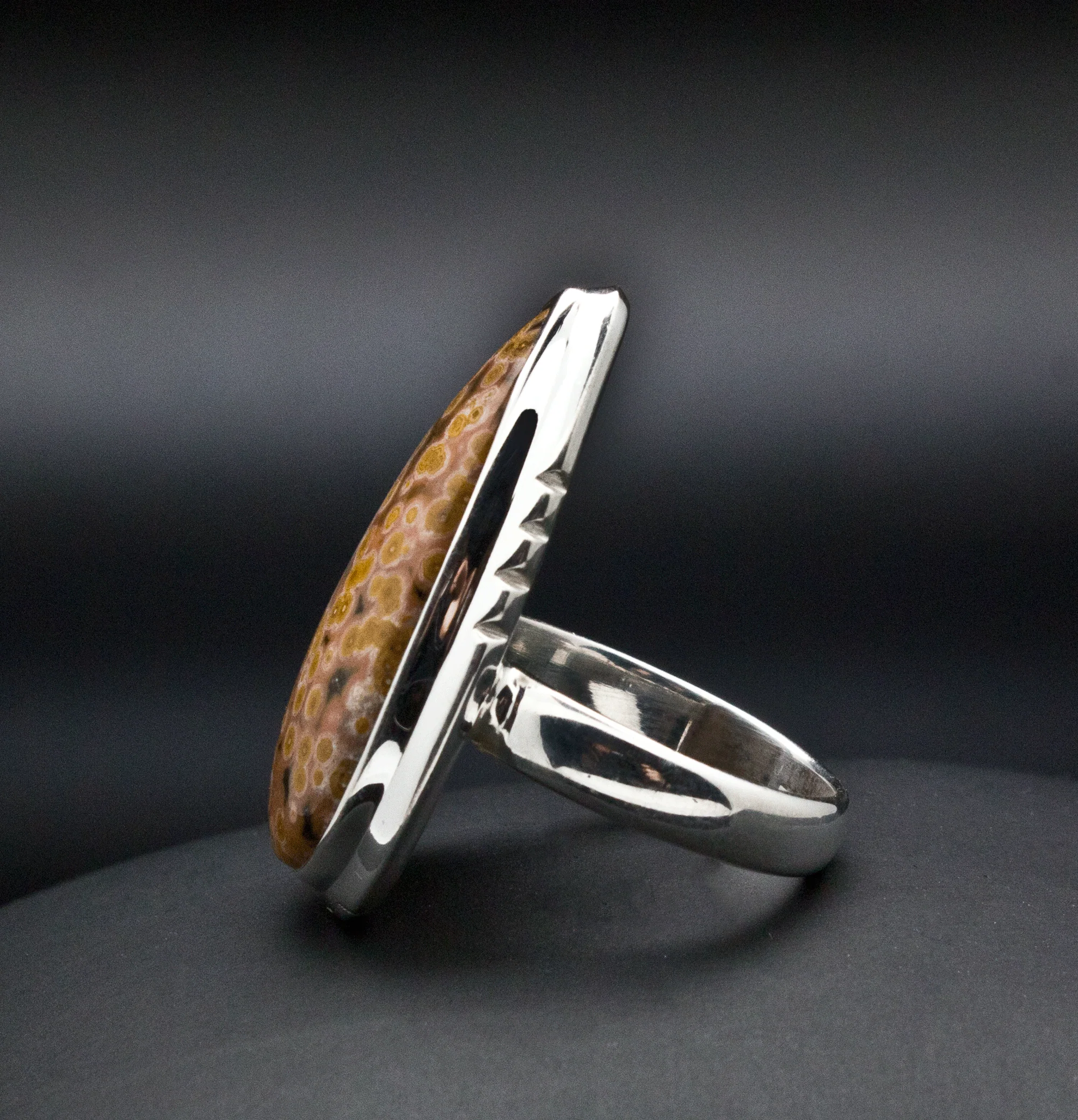 Sterling Silver Ocean Jasper Ring Size 6.5 - Image 3